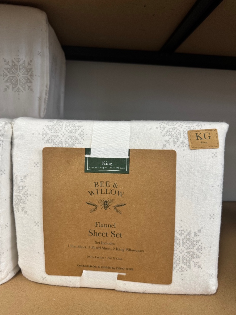 Bee & Willow Home 100% Cotton Flannel King Sheet Set – Snowflake